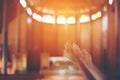 Young woman`s hands clasped in prayer at christ churchÃ Â¹Æ